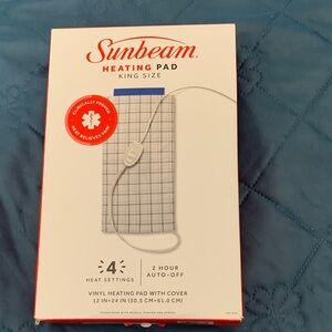 Sunbeam Heating Pad - Red and White